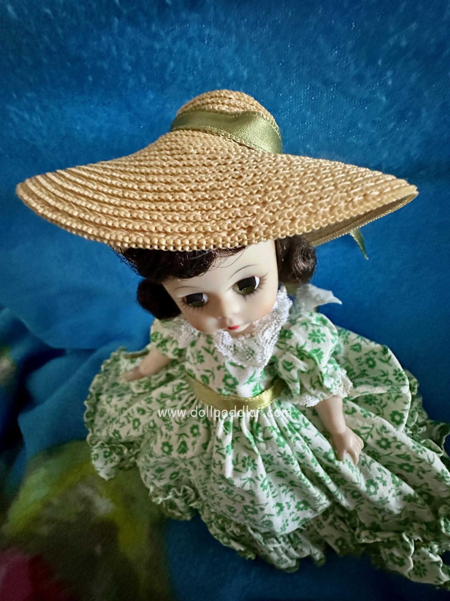 Vintage Gone with the Wind Scarlett O'Hara 8" Picnic - RARE White with green flowers only - Image 5