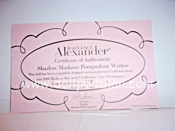 Madame Pompadour Winter Shadow Cissette 10" MIB - Image 6