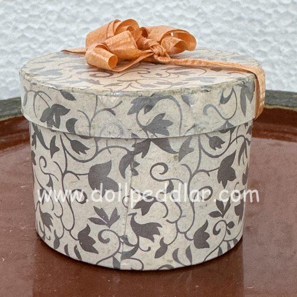 Orange Bow Box, Hat Box for Dolls