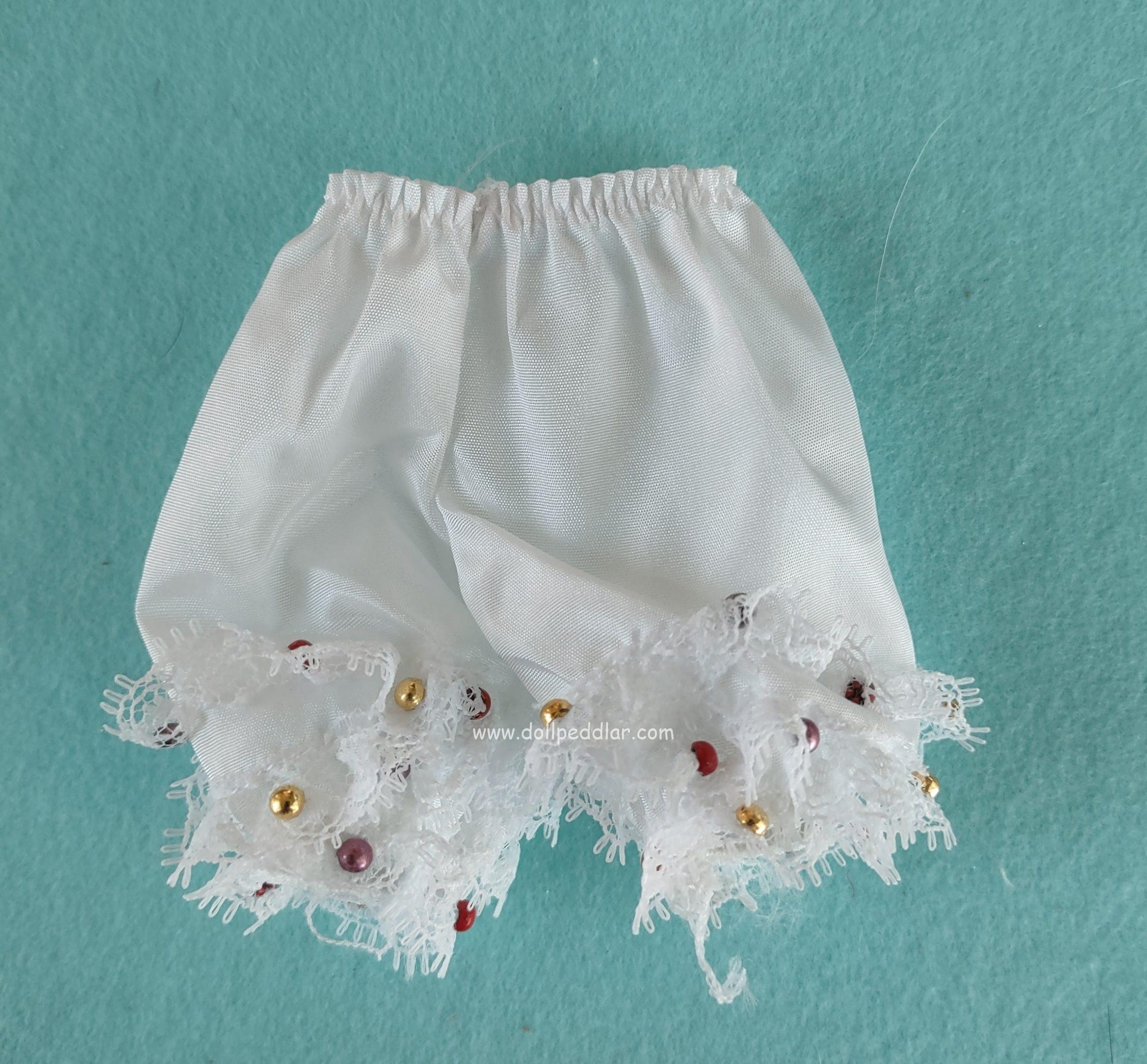8" Madame Alexander Bloomers with multi-color seed bead trim - Image 2