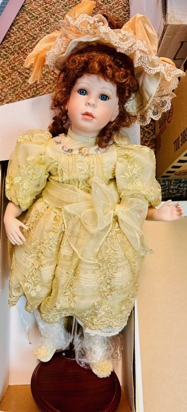 Helena  Vintage Look Layers of Lace 20" Porcelain doll Never Removed from box