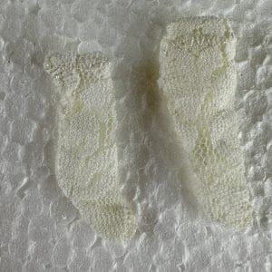 White Lack Socks 1.5″ (35mm)