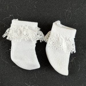 White Lace Trim Socks for 8″ Dolls (20mm foot)