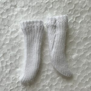 White Ribbed Socks 1.5″ (fits 5mm foot)