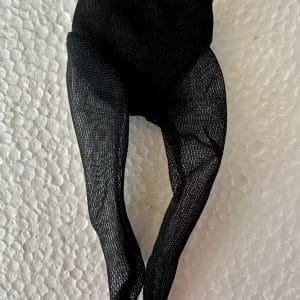 Black tights with opaque top and sheer legs fits 8″ dolls
