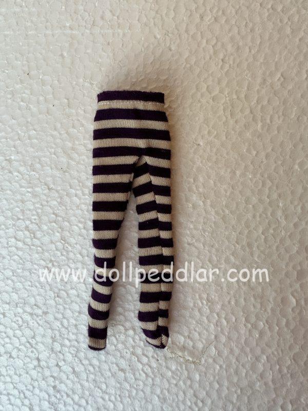 Purple and White Stripped Tights 4" (100mm) length - Image 2