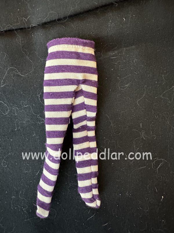 Purple and White Stripped Tights 4" (100mm) length