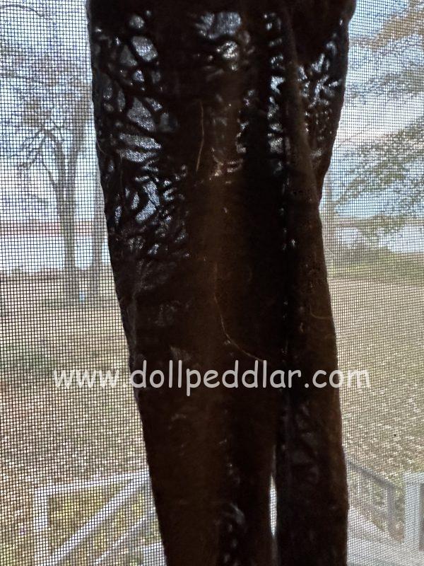 Black Floral Pattern Stretch Tights 14" (355mm) length - Image 2