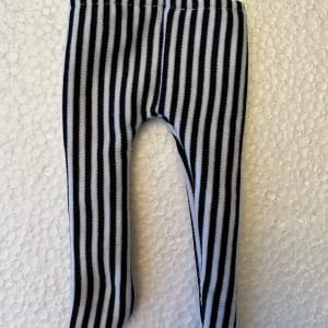 Black and White Stripe Tights 6″ (140mm) length
