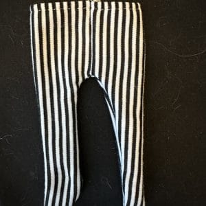 Black and White Stripe Tights 6″ (140mm) length