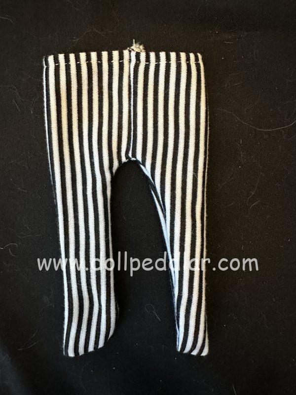 Black and White Stripe Tights 6" (140mm) length