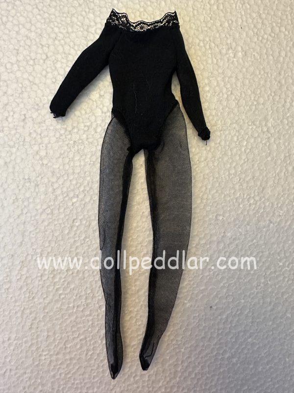 Black Body Suit with Sheer Tights and Arms for small dolls