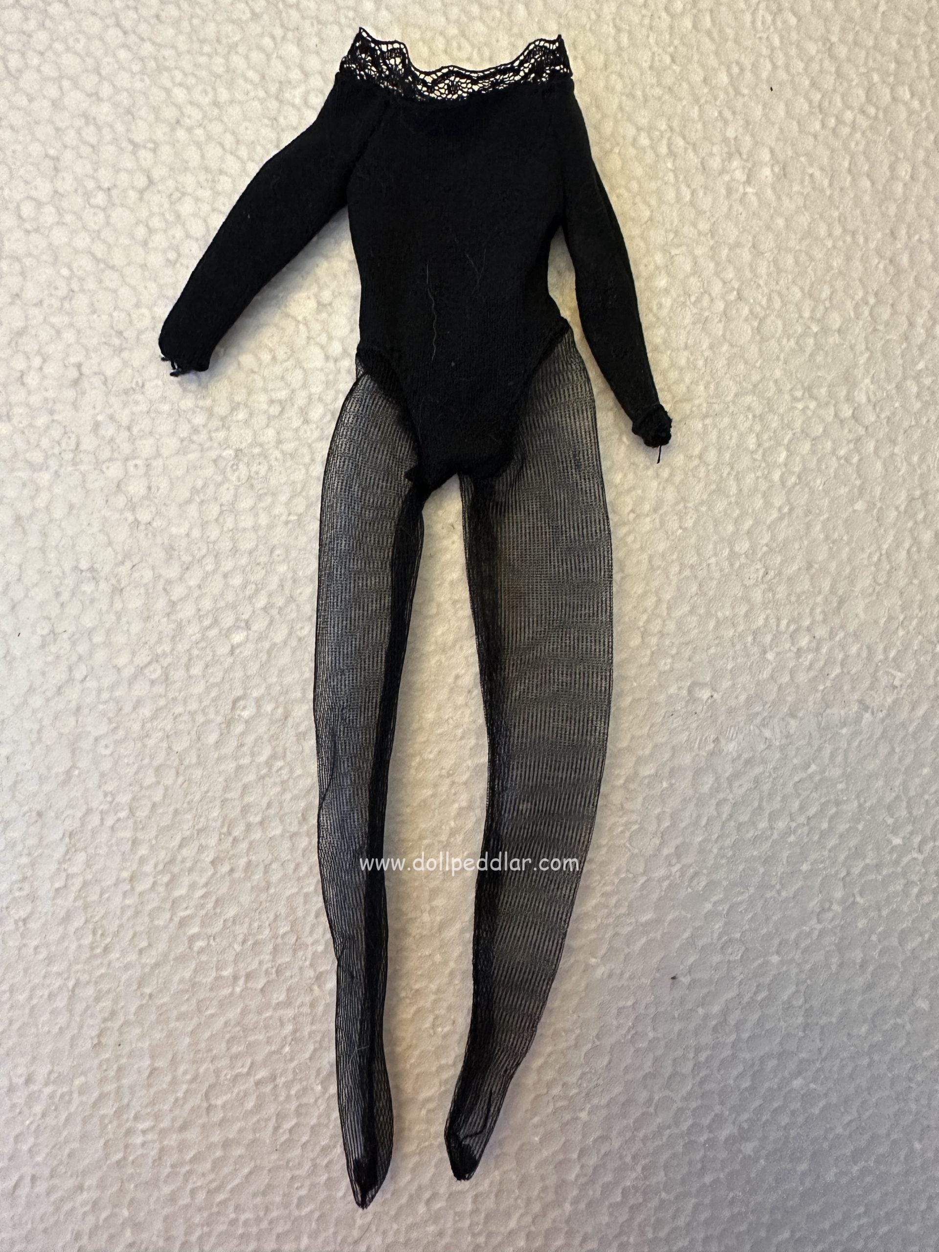 Black Body Suit with Sheer Tights and Arms for small dolls