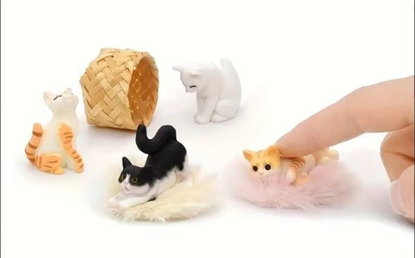 Cat Figurine Set - 4 Cats (1.5" Tall) - Image 3