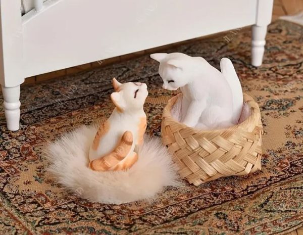 Cat Figurine Set - 4 Cats (1.5" Tall)