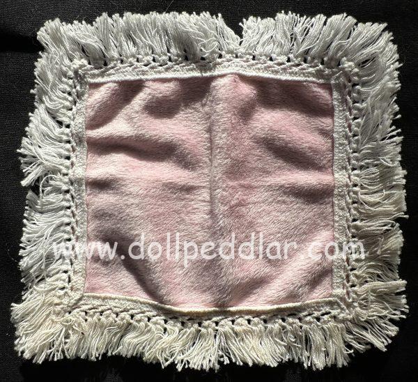 Pink Blanket with White Fringe 6" x 6.5" - Image 3