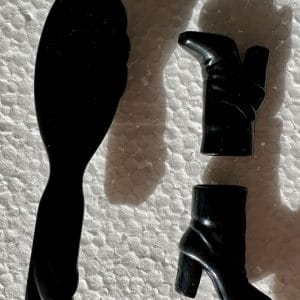 Black Barbie Boots and Hairbrush