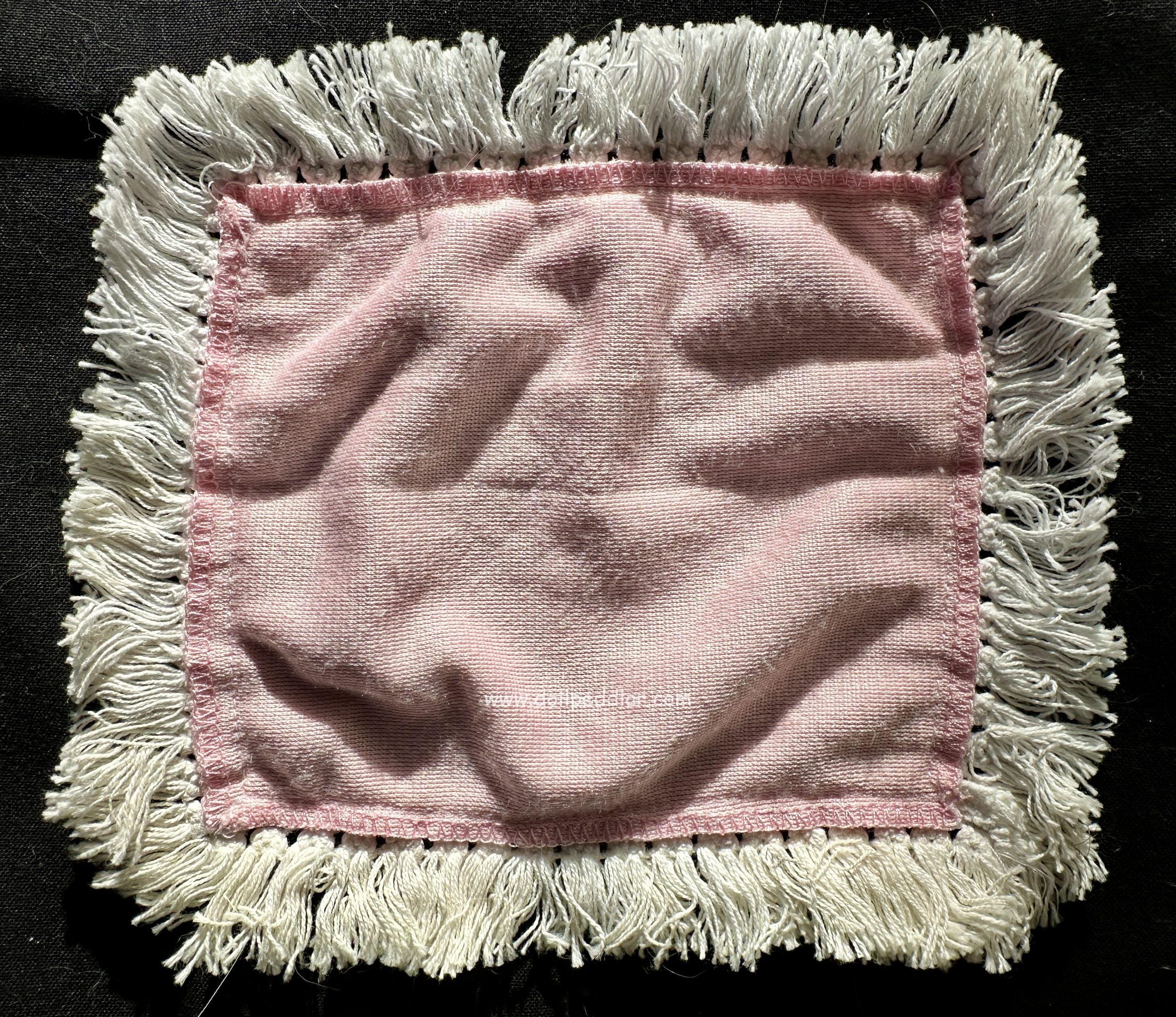 Pink Blanket with White Fringe 6" x 6.5" - Image 2