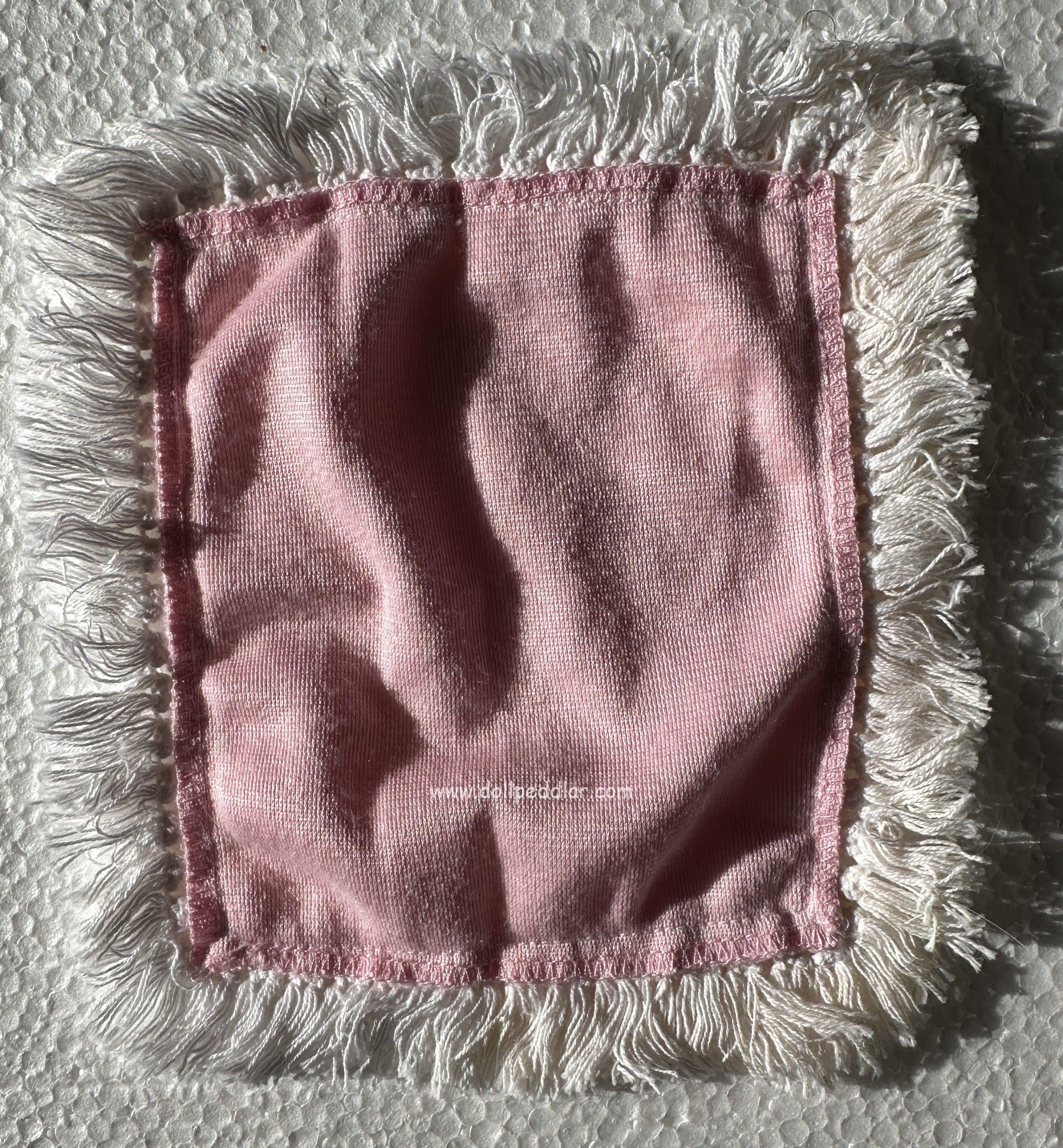 Pink Blanket with White Fringe 6" x 6.5"