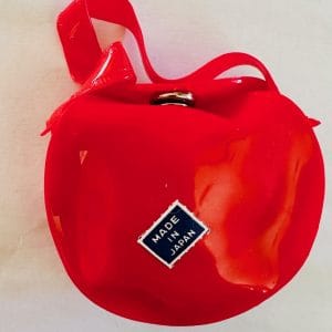 Red Plastic Hand Bag w/ Felt Puppy