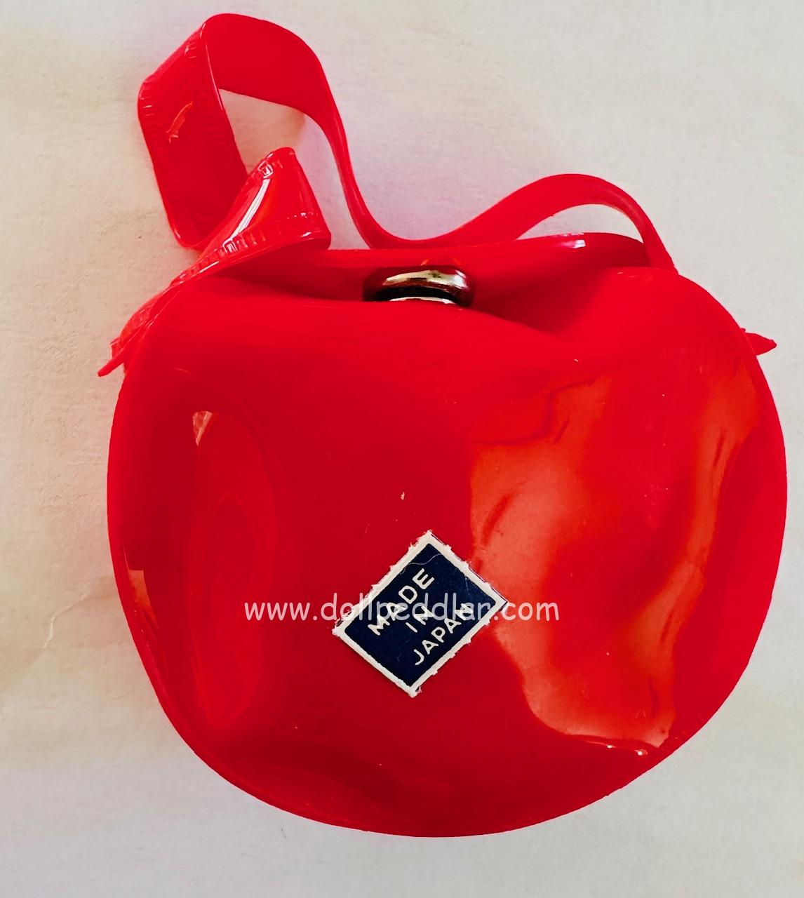 Red Plastic Hand Bag w/ Felt Puppy - Image 2