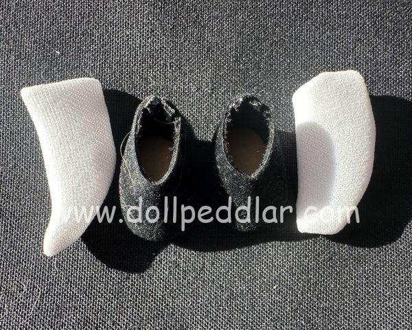 Tiny Black Shoes and White Socks 15mm (0.5")