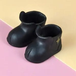 Black Ankle Rubber Rain Shoes 23mm