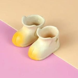 Cute White Ankle Rubber Rain Shoes 23mm