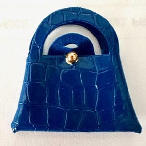 Vintage Blue Embossed ‘Alligator’ Handbag 30mm x 35mm