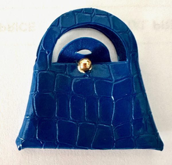 Vintage Blue Embossed 'Alligator' Handbag 30mm x 35mm