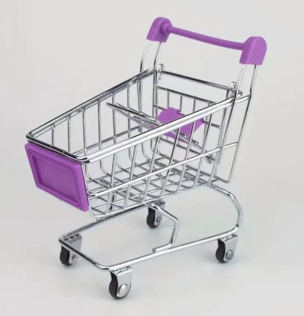 Miniature Purple Shopping Cart (4.75" Tall)