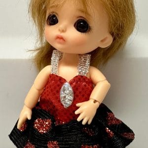 Valentines Dress for 4″ Dolls