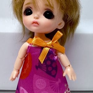 Pink Fan Sleeveless Dress for 4″ Dolls