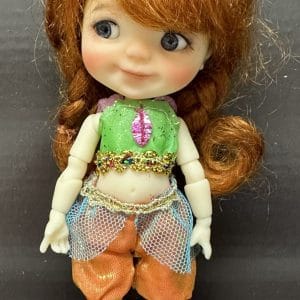 Green and Orange Genie Outfit for 4″ Dolls