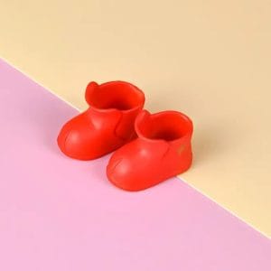 Red Ankle Rubber Rain Shoes 23mm