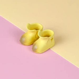 Yellow Ankle Rubber Rain Shoes 23mm