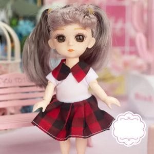 Red Check School Dress (4″ Long)
