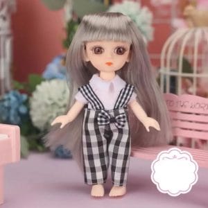 Black Checkered Overalls (4″ Long)