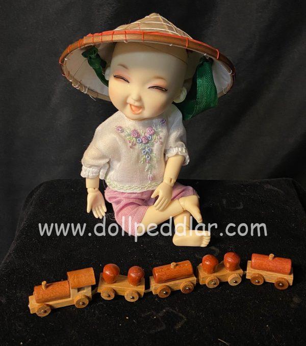 German Wooden Toy Train 5" L - Image 2