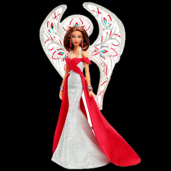 HJX12 2023 Bob Mackie Holiday Angel Barbie NRFB in Shipper