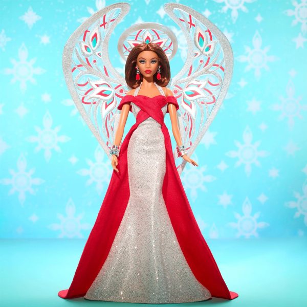 HJX12 2023 Bob Mackie Holiday Angel Barbie NRFB in Shipper - Image 4
