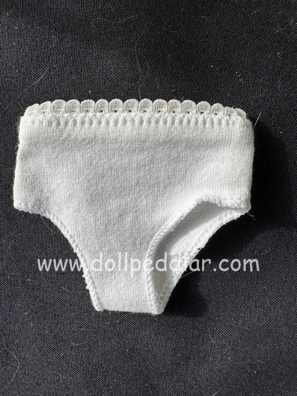 White Panties with Lace Edge 4" waist Medium Size Dolls