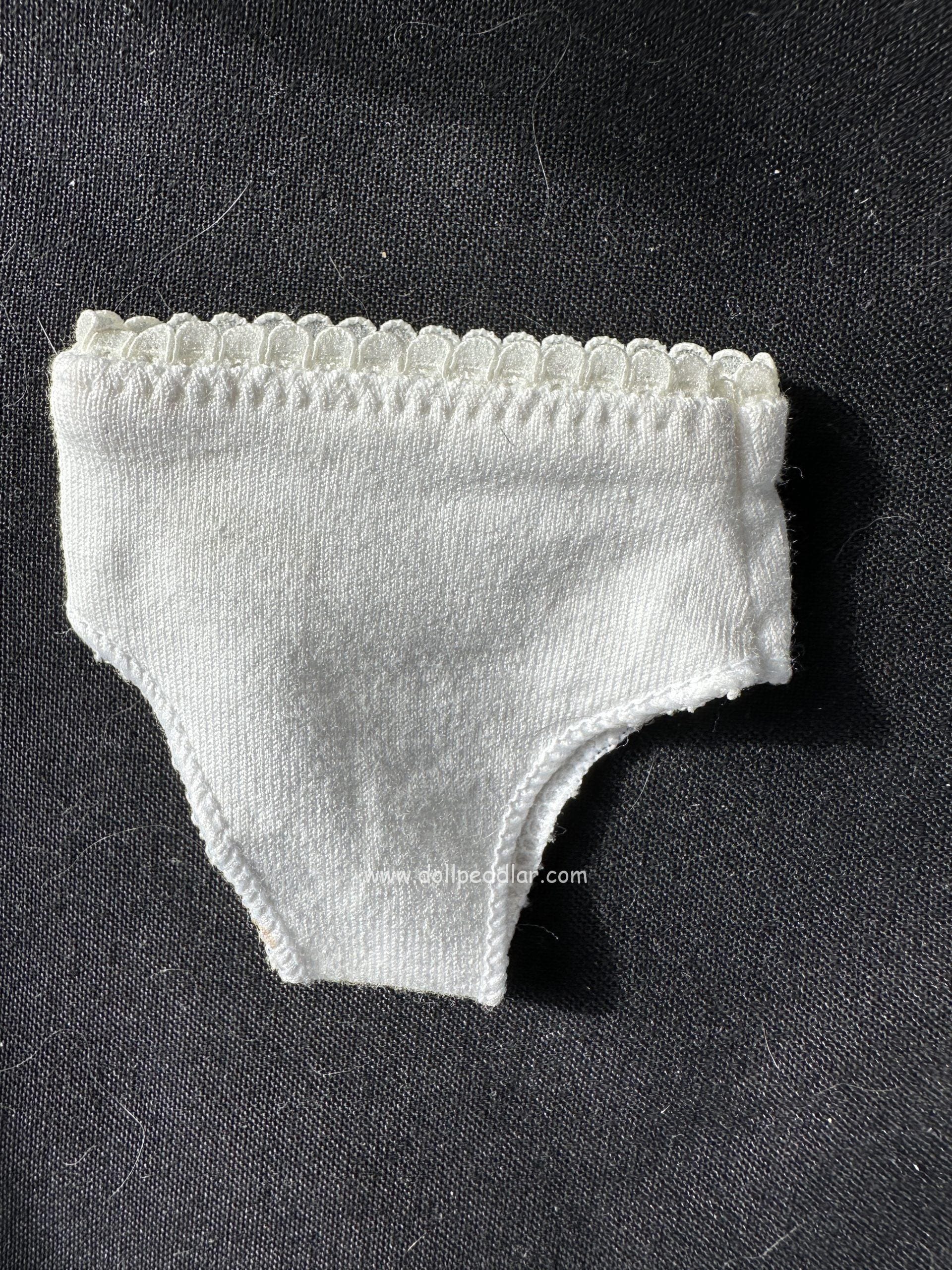 White Panties with Lace Edge 4" waist Medium Size Dolls - Image 2