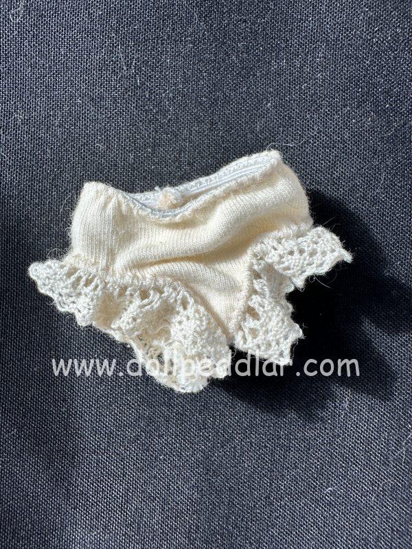 Small Ivory Cotton Underwear 3" waist with Lace Edges