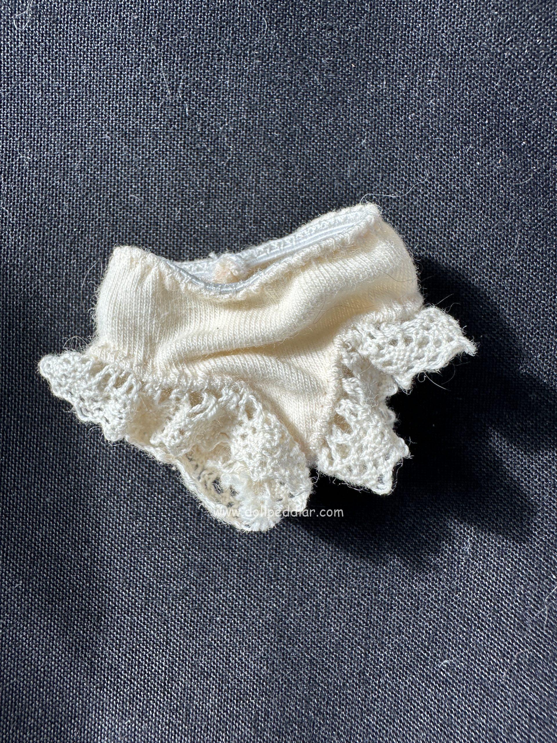 Small Ivory Cotton Underwear 3" waist with Lace Edges