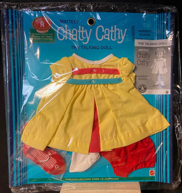 Mattel Reproduction Chatty Cathy Nursery School Outfit Mint in Package 20"