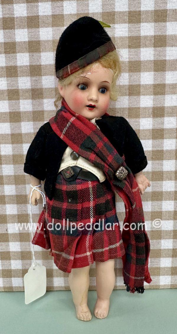 Antique AM 390 Painted Bisque Dressed Doll - Image 7