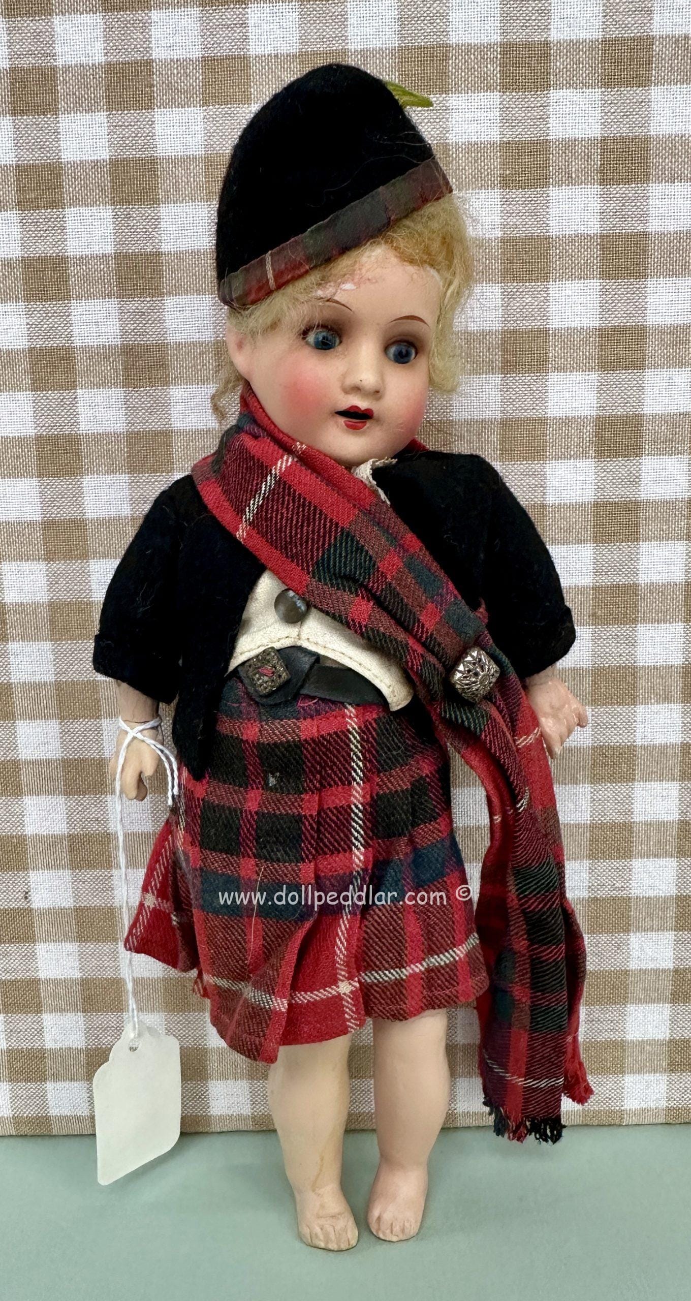 Antique AM 390 Painted Bisque Dressed Doll - Image 7