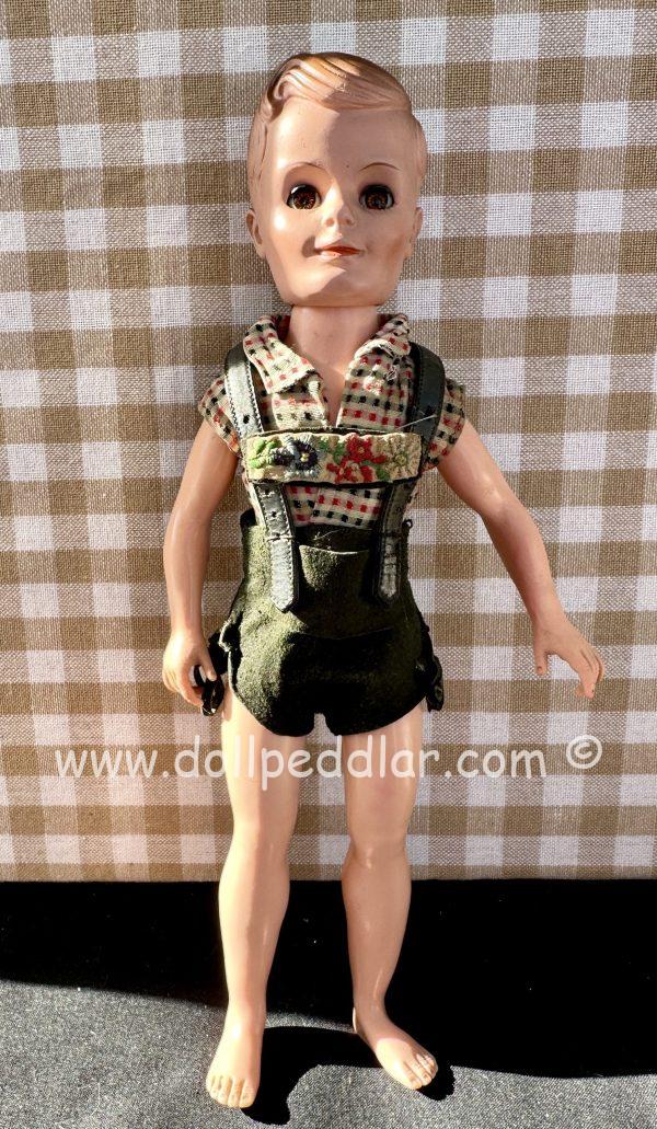 Vintage Uneeda Bob 10.5"  Doll in original Lederhosen Set - Image 2