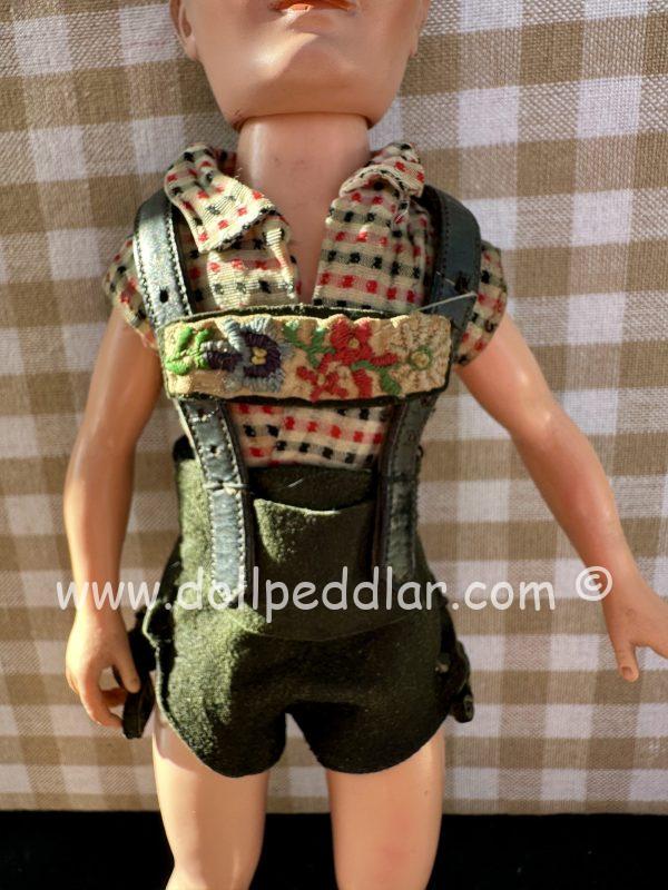 Vintage Uneeda Bob 10.5"  Doll in original Lederhosen Set - Image 3